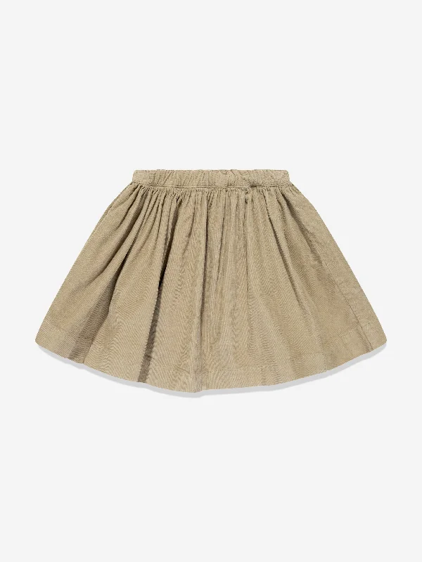 Bonpoint Girls Suzon Cotton Skirt in Beige patchwork skirt art