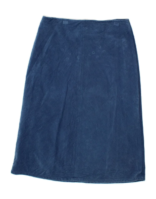 BODEN Womens Corduroy Skirt US 12 Large W30 Blue Cotton mini skirt trendy