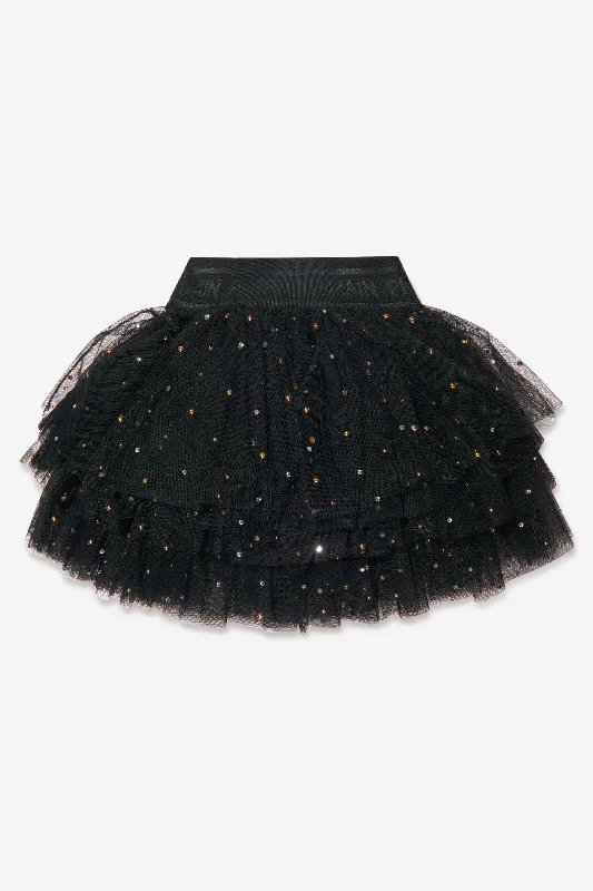Balmain Girls Layered Tulle Skirt denim skirt stylish