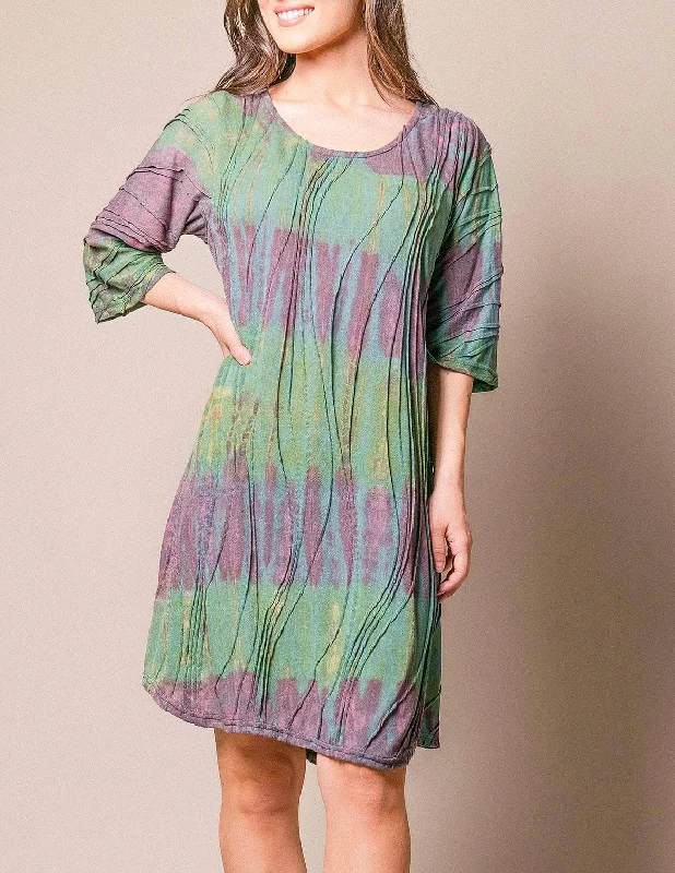 Jaya Tie-Dye 3/4 Sleeve Dress Tunics Custom made