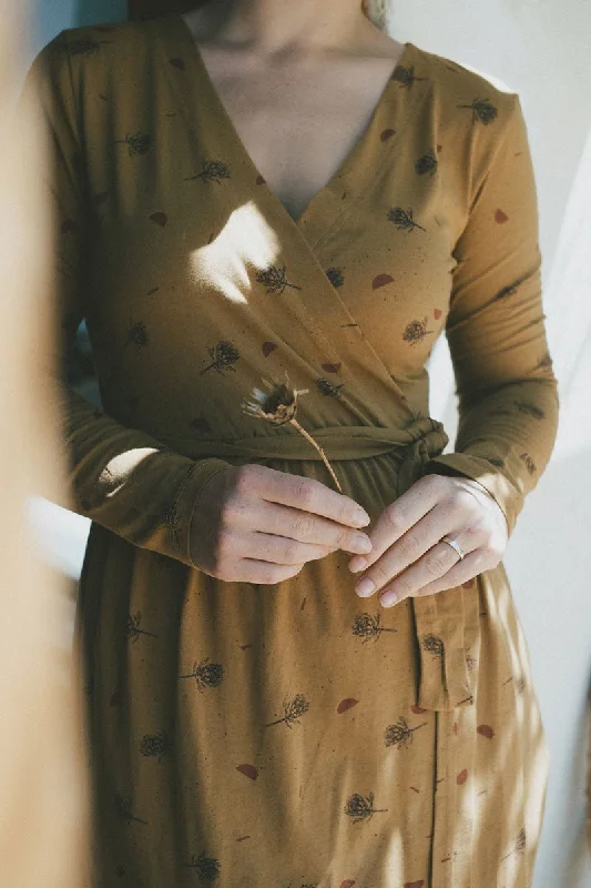 Saray crossover knit dress in mustard Tunics Luxurious premium