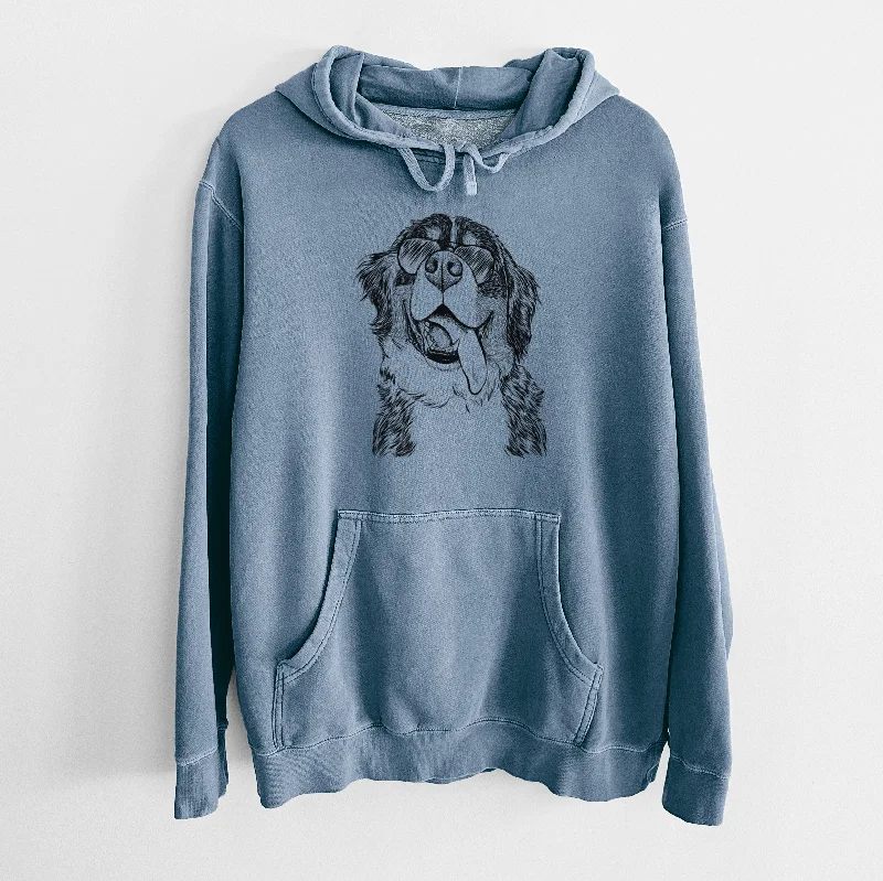 Aviator Theo the Bernese Mountain Dog - Unisex Pigment Dyed Hoodie Hoodie with Cropped Fit Short Trendy Aviator Theo the Bernese Mountain Dog - Unisex Pigment Dyed Hoodie Hoodie with Cropped Fit Short Trendy