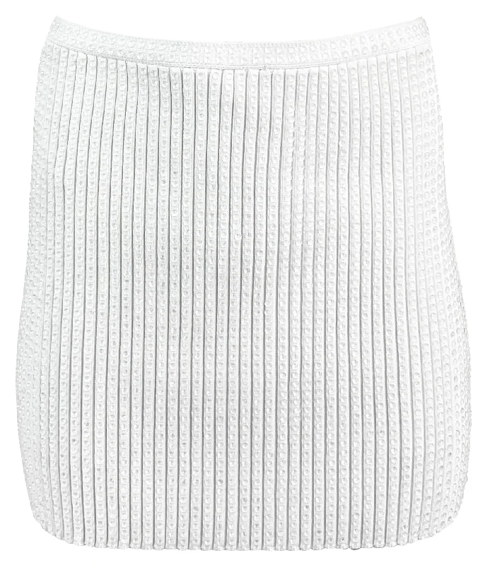 Alexander Wang Clear Crystal Rib Mini Skirt in White corduroy skirt durable