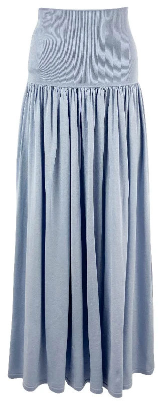 Zimmermann Natura Metallic Midi Skirt in Blue silk skirt smooth