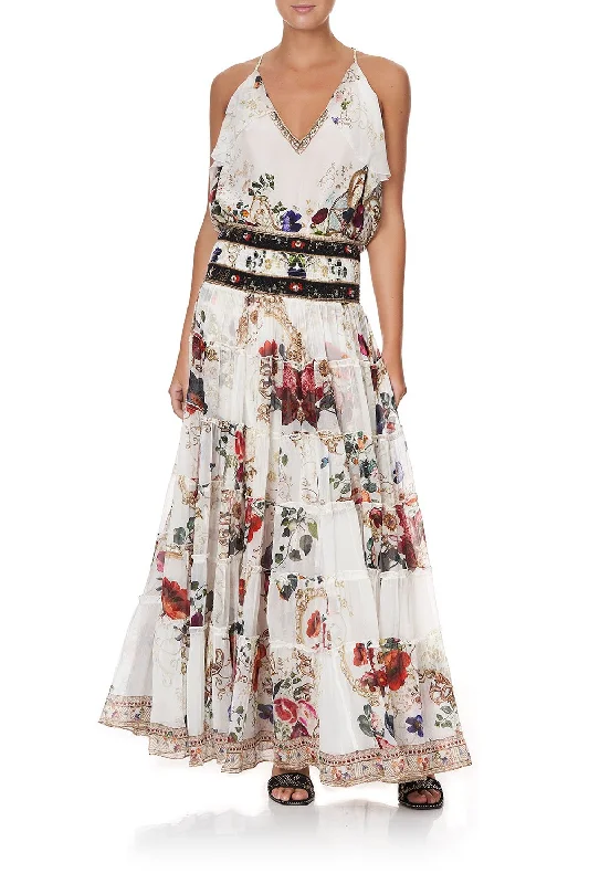 SHEER TIERED MAXI SKIRT FAIRY GODMOTHER chiffon skirt lightweight