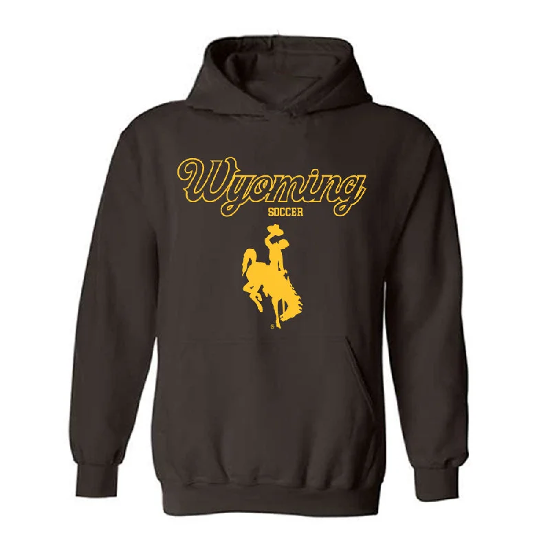 Wyoming - NCAA Women's Soccer : Maddie Burr - Classic Shersey Hooded Sweatshirt Hoodie with Exposed Zipper Edgy Industrial