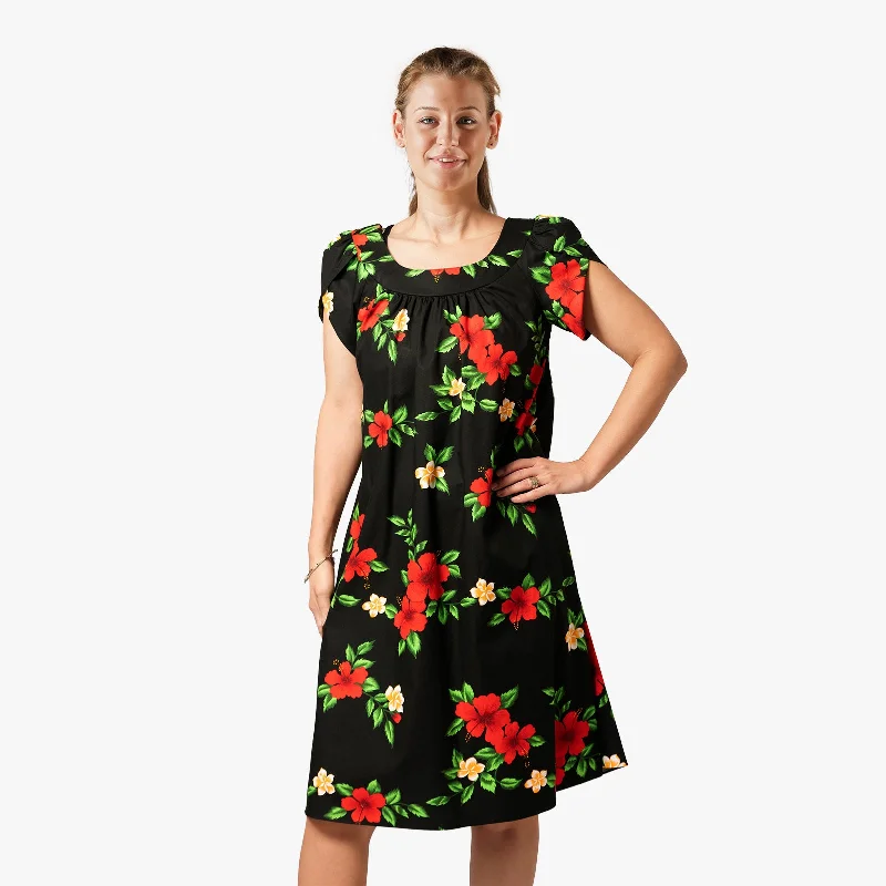 Hibiscus Dream Tulip Sleeve Dress Tunics Hiking breathable