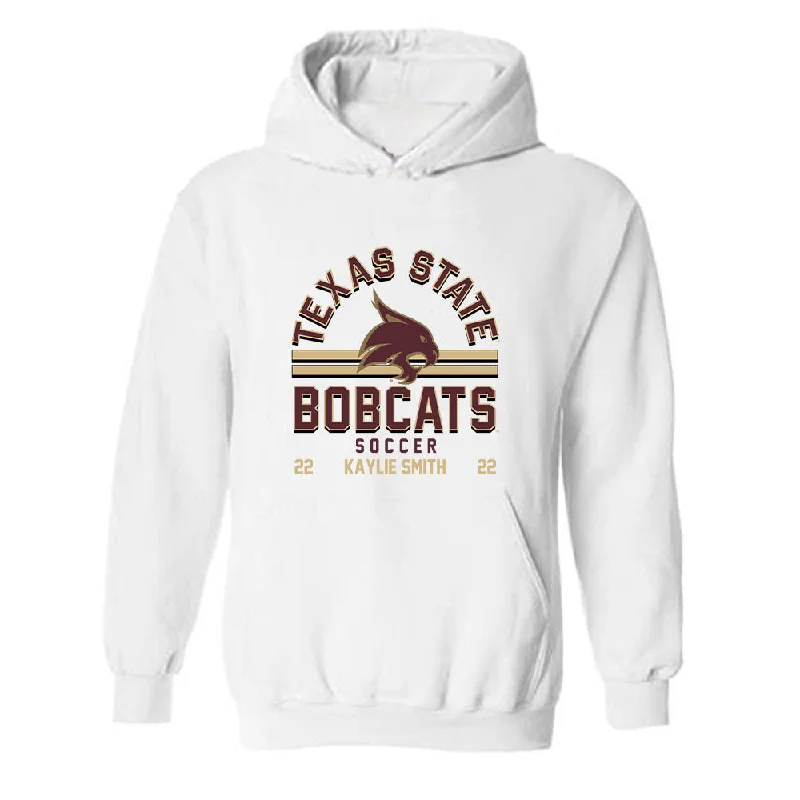 Texas State - NCAA Women's Soccer : Kaylie Smith - Classic Fashion Shersey Hooded Sweatshirt Hoodie with Double Zipper Versatile Adjustable Texas State - NCAA Women's Soccer : Kaylie Smith - Classic Fashion Shersey Hooded Sweatshirt Hoodie with Double Zipper Versatile Adjustable