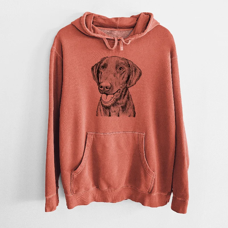 Bare Onyx the Labrador Retriever - Unisex Pigment Dyed Hoodie Hoodie with Drawcord Adjustable Secure Bare Onyx the Labrador Retriever - Unisex Pigment Dyed Hoodie Hoodie with Drawcord Adjustable Secure