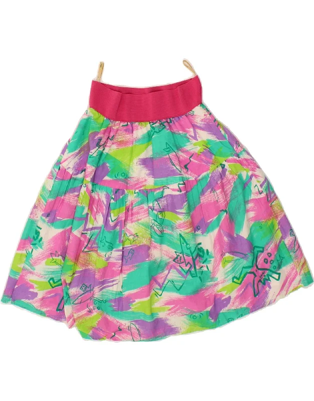 C&A Womens Abstract Pattern A-Line Skirt W28 Medium Multicoloured Cotton silk skirt elegant C&A Womens Abstract Pattern A-Line Skirt W28 Medium Multicoloured Cotton silk skirt elegant