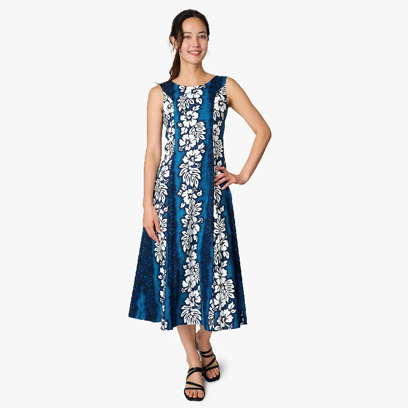 Hibiscus Panel Sylvia Dress Tunics Canvas sturdy