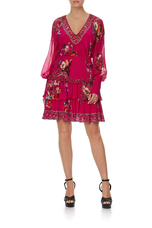 LAYERED FRILL SKIRT APPLE EYED velvet skirt rich