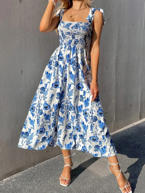 Sexy Slim Dress Sleeveless Sling Print Temperament Women's Long Dress Tunics Review highly