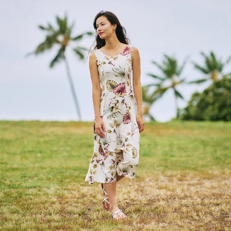 Hawaiian Floral Sylvia Long Dress Tunics Chic fashionable