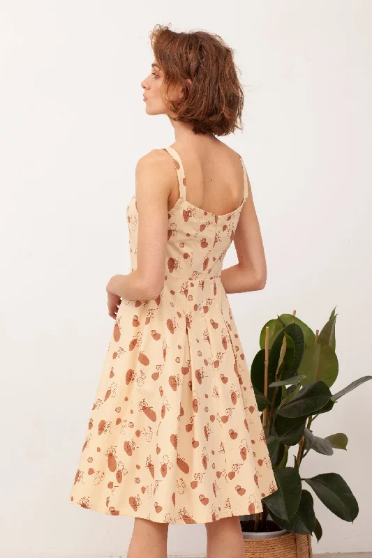BETSY strappy dress with buttons in beige kangaroo Tunics Trendy modern