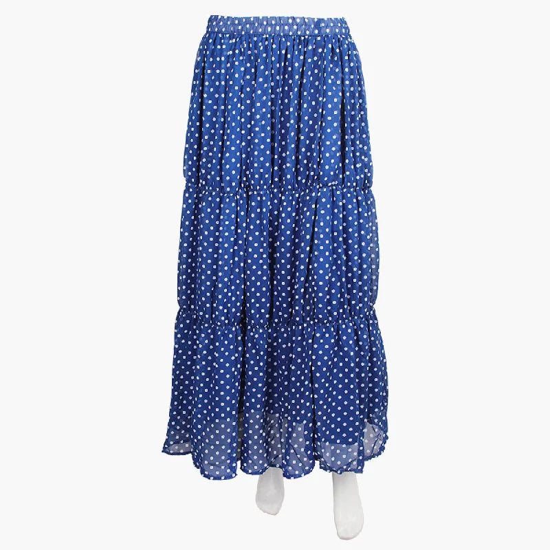 Women's Skirt - Blue corduroy skirt textured