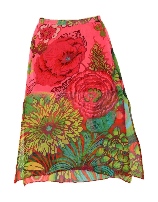 DESIGUAL Womens Asymmetrical Skirt EU 36 Small W30 Multicoloured Floral wool skirt warm DESIGUAL Womens Asymmetrical Skirt EU 36 Small W30 Multicoloured Floral wool skirt warm