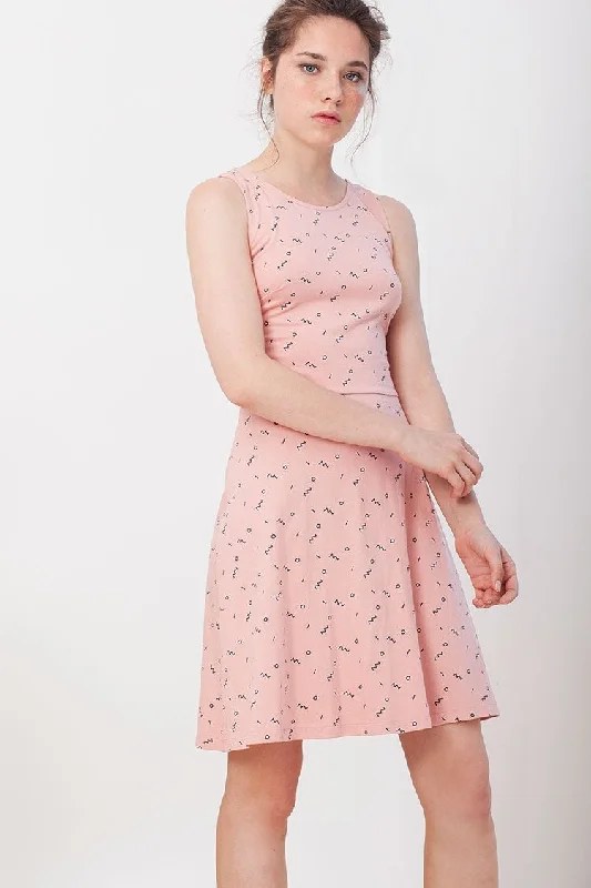 Ilaria dress in pink. Tunics stripes playful
