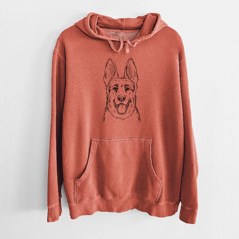 Bare Brutus the German Shepherd - Unisex Pigment Dyed Hoodie Hoodie with Lining Warm Insulated Bare Brutus the German Shepherd - Unisex Pigment Dyed Hoodie Hoodie with Lining Warm Insulated