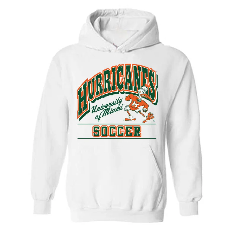 Miami - NCAA Women's Soccer : Vikki Alonzo - Classic Shersey Hooded Sweatshirt Hoodie with Hem Embroidery Detailed Premium Miami - NCAA Women's Soccer : Vikki Alonzo - Classic Shersey Hooded Sweatshirt Hoodie with Hem Embroidery Detailed Premium