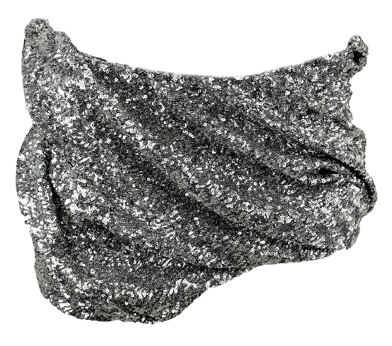 The Attico Sequin Mini Skirt in Silver athletic skirt fit
