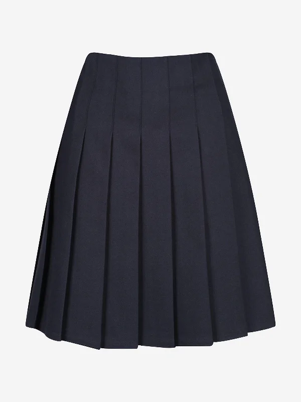 Zeco Girls School Senior Down Pleat Eco Skirt in Navy lace skirt elegant