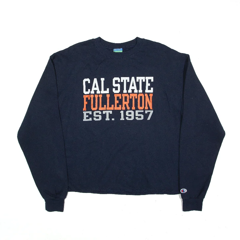 CHAMPION Cal State Fulerton Sweatshirt Blue Womens L Hoodie with Illustration Artistic Creative CHAMPION Cal State Fulerton Sweatshirt Blue Womens L Hoodie with Illustration Artistic Creative