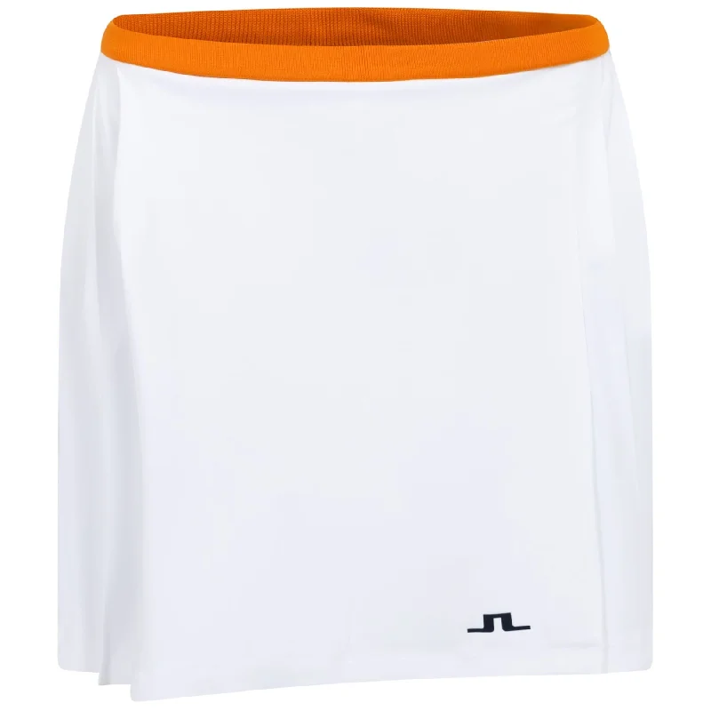 Womens Sierra Micro High Stretch Pleat Skirt White - SS23 asymmetrical skirt cut