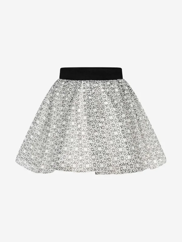 Elie Saab Girls Ivory & Black Silk Skirt cashmere skirt soft