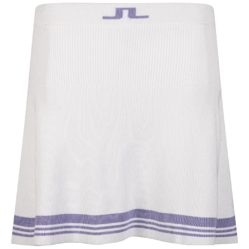 Womens Frida Stripe Knitted Skirt White - AW23 lace skirt delicate