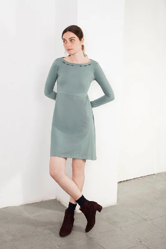Green Embroidery Lucy dress Tunics Canvas sturdy