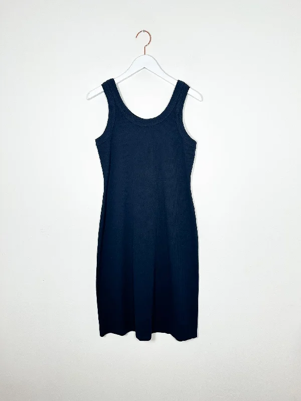 Kowtow - Column Rib Dress - Navy Tunics Leisure comfortable