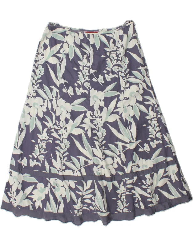 MONSOON Womens A-Line Skirt UK 12 Medium W32 Purple Floral Cotton silk skirt lustrous MONSOON Womens A-Line Skirt UK 12 Medium W32 Purple Floral Cotton silk skirt lustrous