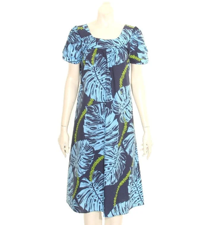Monstera Leaf Tulip Sleeve Dress Tunics Fashionable chic
