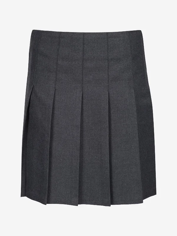 Zeco Girls School Junior Stitch Down Pleat Skirt in Grey lightweight skirt design