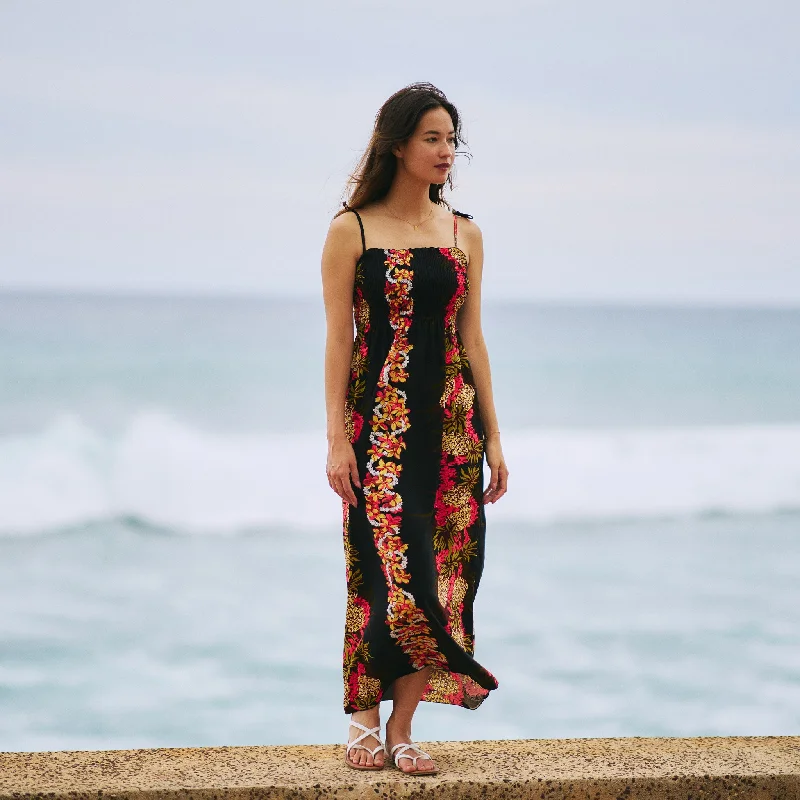 Pineapple Panel Long Smock Dress Tunics Stylish modern