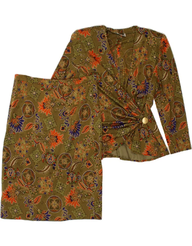 LUISA SPAGNOLI Womens 2 Piece Skirt Set IT 52 2XL W34 Khaki Floral corduroy skirt durable LUISA SPAGNOLI Womens 2 Piece Skirt Set IT 52 2XL W34 Khaki Floral corduroy skirt durable