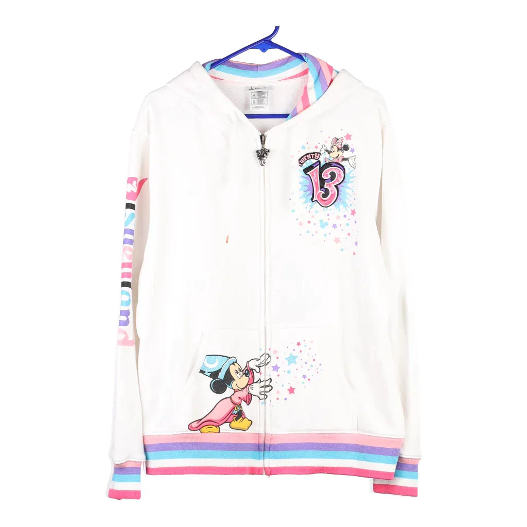 2013 Disneyland Disney Graphic Hoodie - XL White Cotton Blend Hoodie with Full-Zip Functional Layering 2013 Disneyland Disney Graphic Hoodie - XL White Cotton Blend Hoodie with Full-Zip Functional Layering