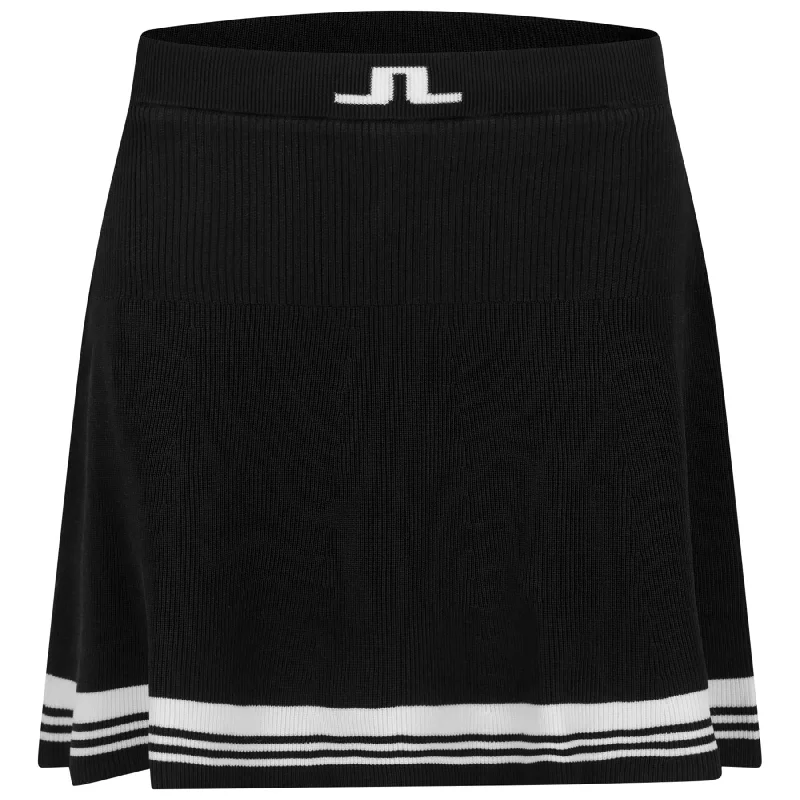 Womens Frida Stripe Knitted Skirt JL Navy - AW23 tiered skirt playful