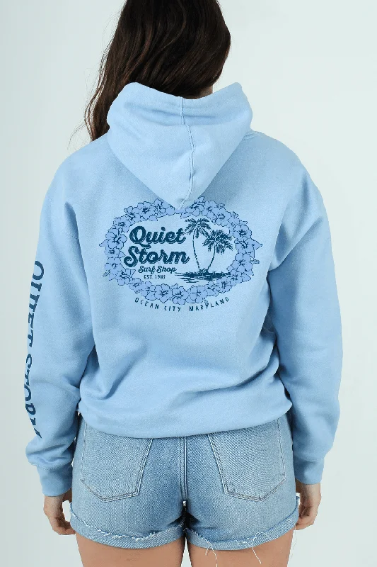Hibiscus Palm Oval Hoodie Hoodie with Hood Adjustable Protection