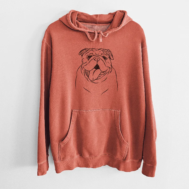 Bare Missy Moo the English Bulldog - Unisex Pigment Dyed Hoodie Hoodie with Typography Text Message Bare Missy Moo the English Bulldog - Unisex Pigment Dyed Hoodie Hoodie with Typography Text Message