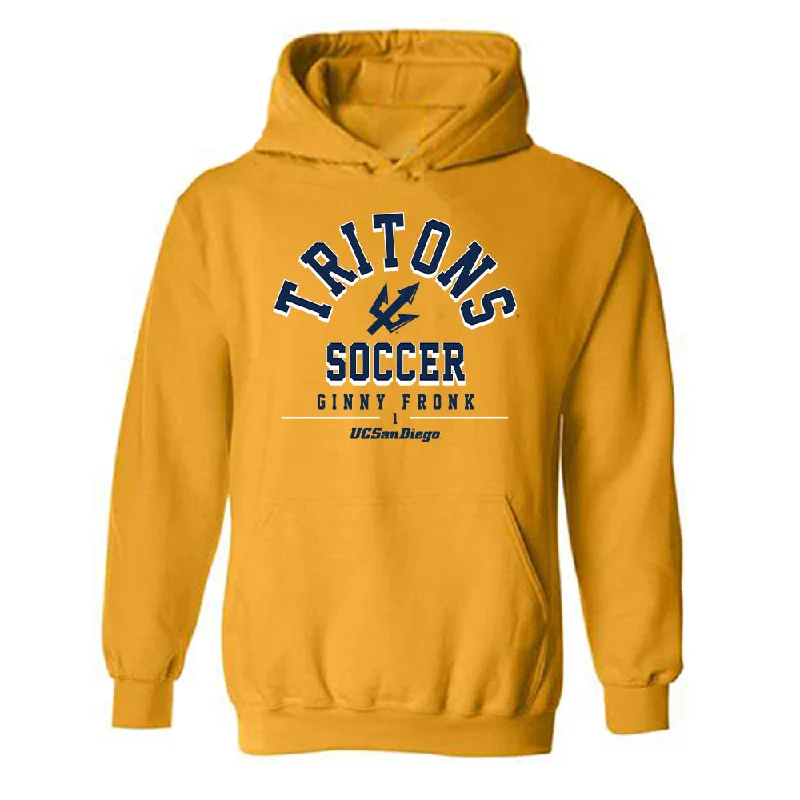 UCSD - NCAA Women's Soccer : Ginny Fronk - Classic Fashion Shersey Hooded Sweatshirt Hoodie with Hem Elastic Stretchable Comfortable UCSD - NCAA Women's Soccer : Ginny Fronk - Classic Fashion Shersey Hooded Sweatshirt Hoodie with Hem Elastic Stretchable Comfortable