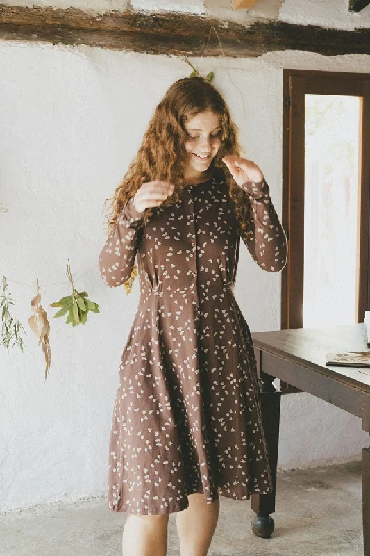 Selena dress round neckline brown Tunics Versatile all-occasion