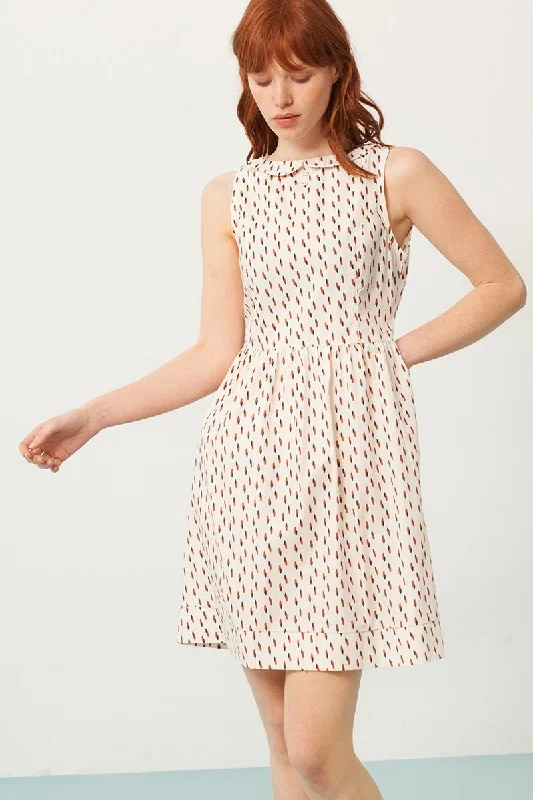 Pearle Peter Pan collar dress in cream and abstract print Tunics Spring floral