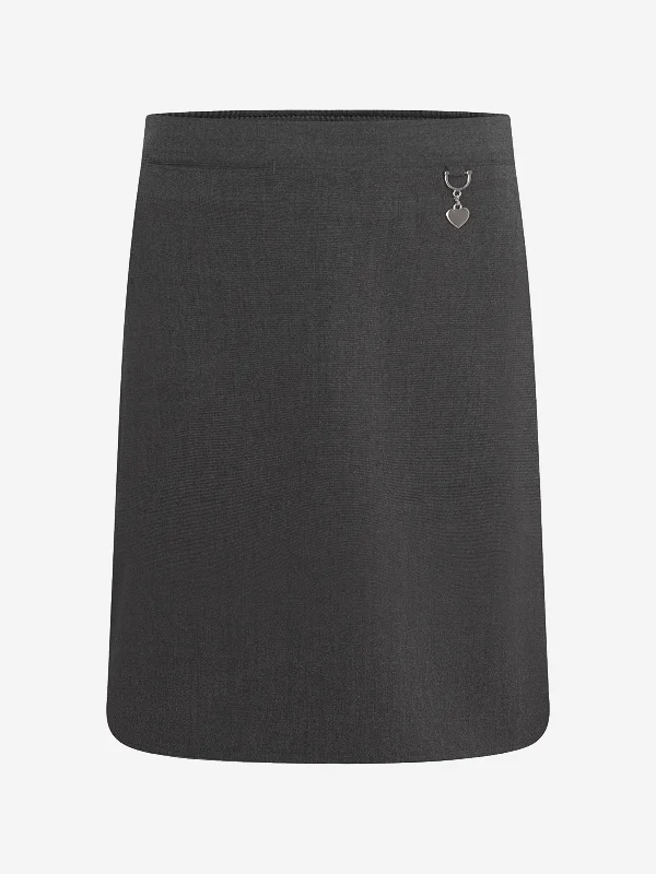 Zeco Girls School Lycra Heart Skirt in Grey summer skirt style