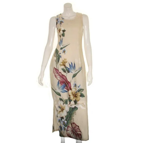 Floral Bird of Paradise Beige