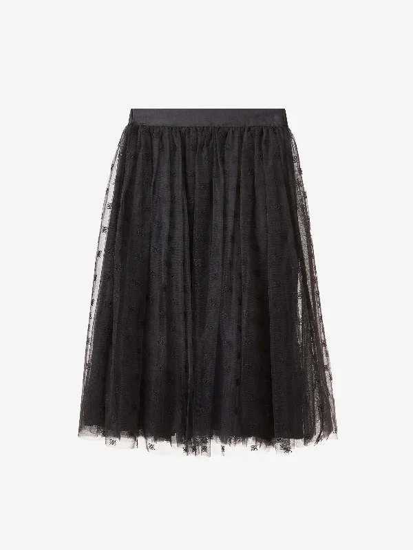Fendi Girls Embroidered Tulle Skirt leather skirt modern