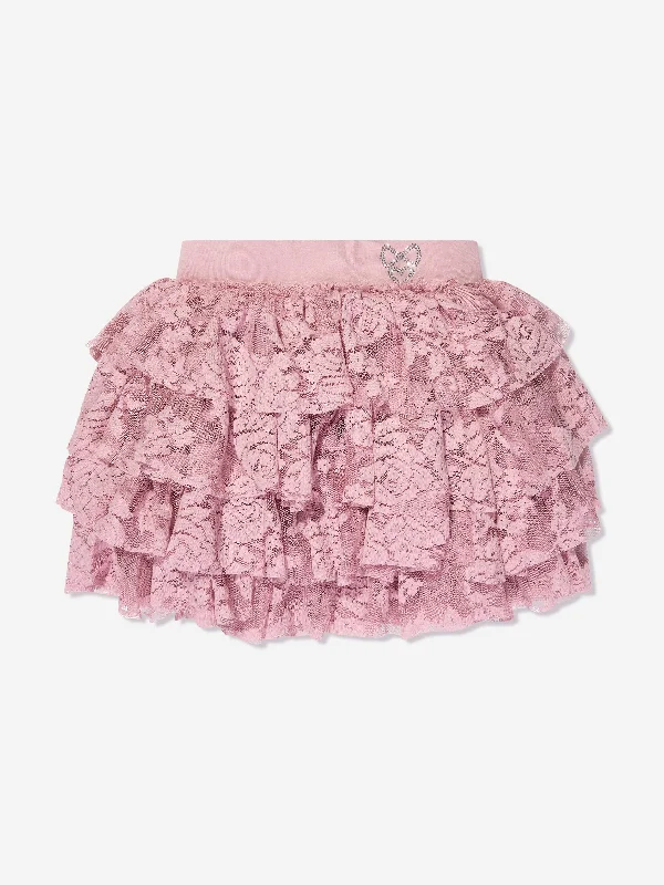 Angels Face Girls Abbie Lace Skirt in Pink wrap skirt elegant