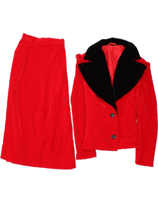 VINTAGE Womens Velvet 2 Button 2 Piece Skirt Set UK 10 Small W26 L27 Red tulle skirt dreamy VINTAGE Womens Velvet 2 Button 2 Piece Skirt Set UK 10 Small W26 L27 Red tulle skirt dreamy