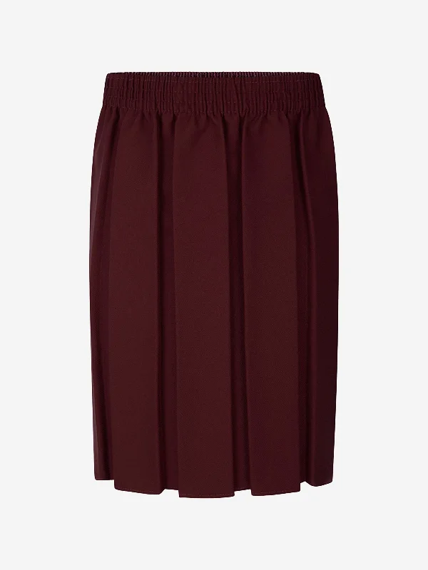 Zeco Girls School Box Pleat Skirt in Purple velvet skirt luxurious